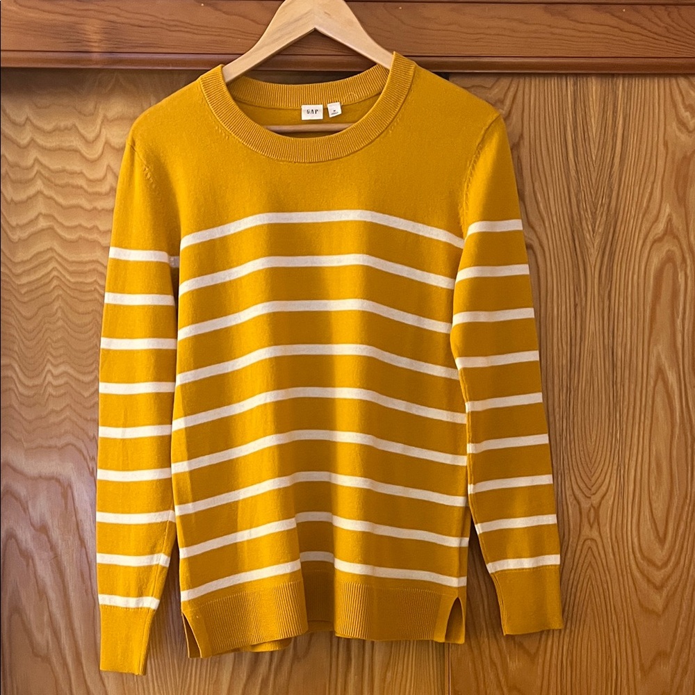 Yellow and White Striped Sweater